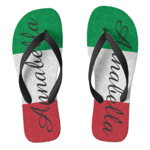 Personalised Damask Italian Flag Jandals
