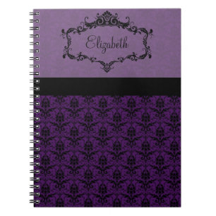 Personalised Damask Notebook - Purple