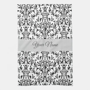 Personalised Damask Tea Towel