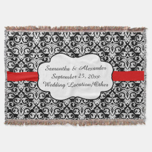 Personalised Damask Wedding Custom Keepsake Throw