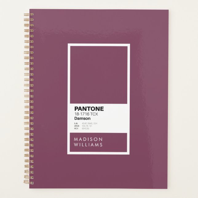 Personalised Damson Purple Notebook | Custom Name Planner (Front)