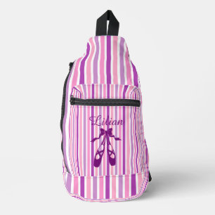 Personalised Dance Bag with Name Purple Ballet 