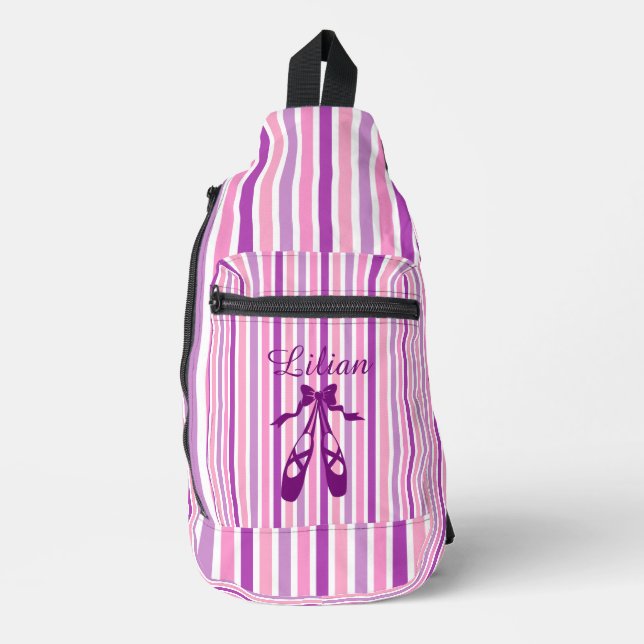 Personalised Dance Bag with Name Purple Ballet  (Front)