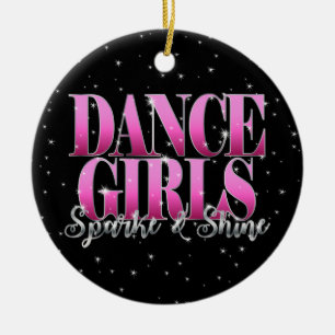 Personalised Dance Girls Sparkle and Shine Ceramic Tree Decoration