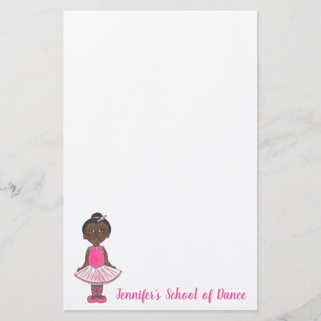 Personalised Dance School Studio Teacher Ballet Stationery (Front)