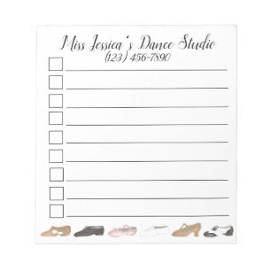 Personalised Dance Studio Ballet Tap Jazz Acro Notepad