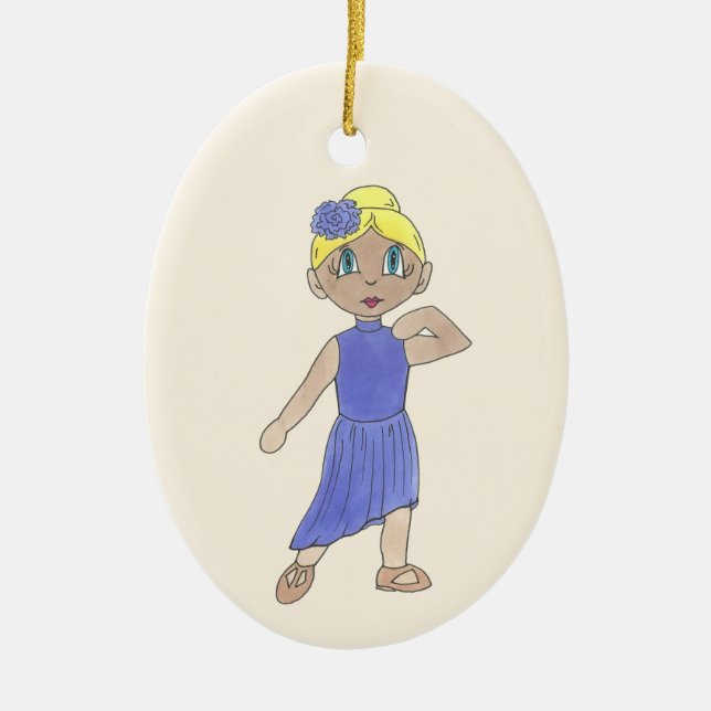 Personalised Dance Teacher Lyrical Modern Recital Ceramic Tree Decoration (Front)