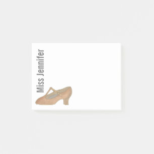 Personalised Dance Teacher Tan Character Shoe Post-it Notes