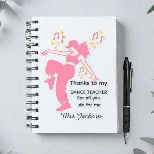 Personalised Dance Teacher, teacher's appreciation Notebook