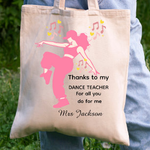 Personalised Dance Teacher, teacher's appreciation Tote Bag