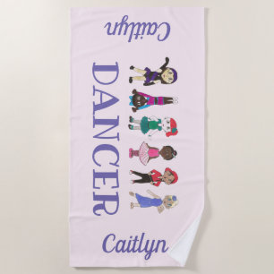 Personalised DANCER Ballet Tap Jazz Lyrical Acro Beach Towel