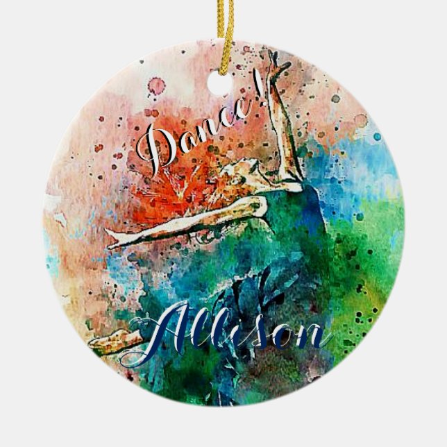 Personalised dancer  ceramic tree decoration (Front)
