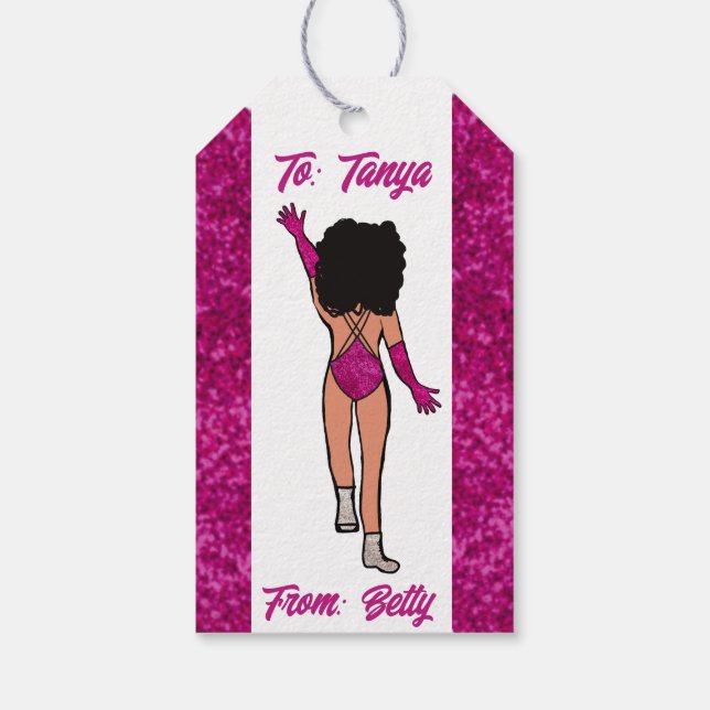 Personalised Dancer Gift Tag Fuchsia B (Back)
