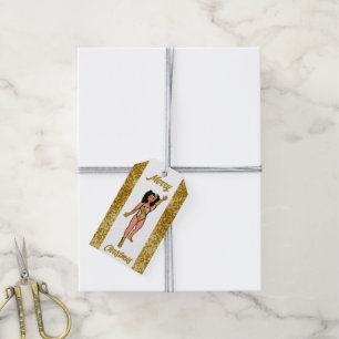 Personalised Dancer Gift Tag Gold B