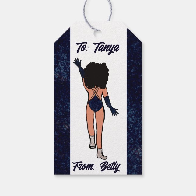 Personalised Dancer Gift Tag Indigo  B (Back)