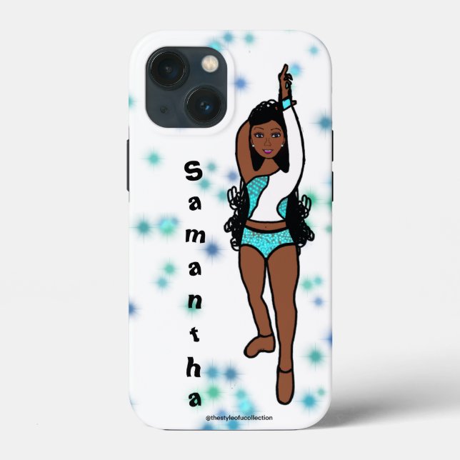 Personalised Dancer iPhone  /iPad case Aqua Spark (Back)