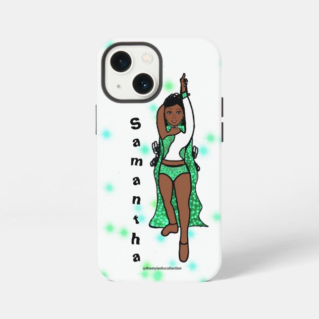 Personalised Dancer iPhone / iPad case Green Cape (Back)