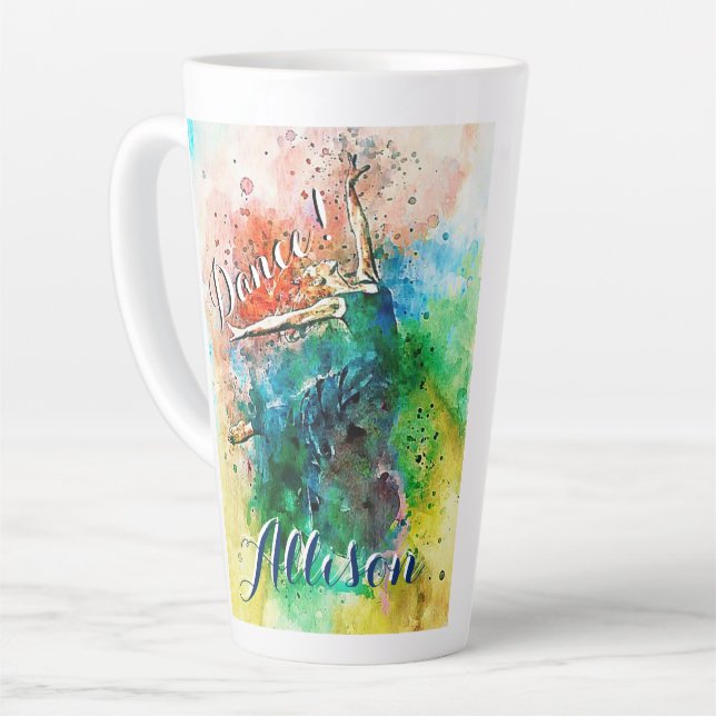 Personalised dancer  latte mug (Left Angle)