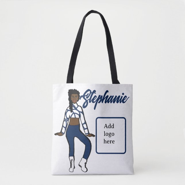 Personalised Dancer Tote ( Blue White) (Front)