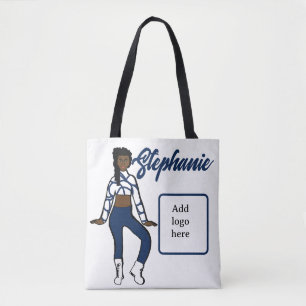 Personalised Dancer Tote ( Blue White) Bag