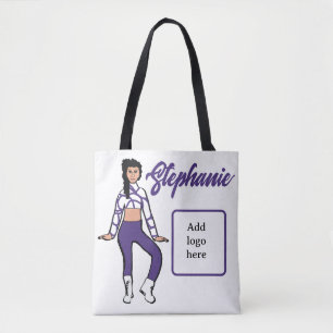 Personalised Dancer Tote ( Grape White) Bag