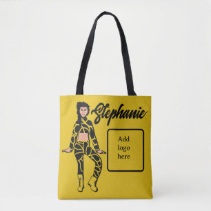 Personalised Dancer Tote (Lemon Black) Bag