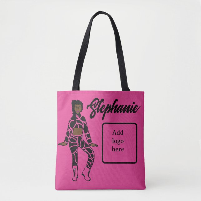 Personalised Dancer Tote (Pink Black) (Front)