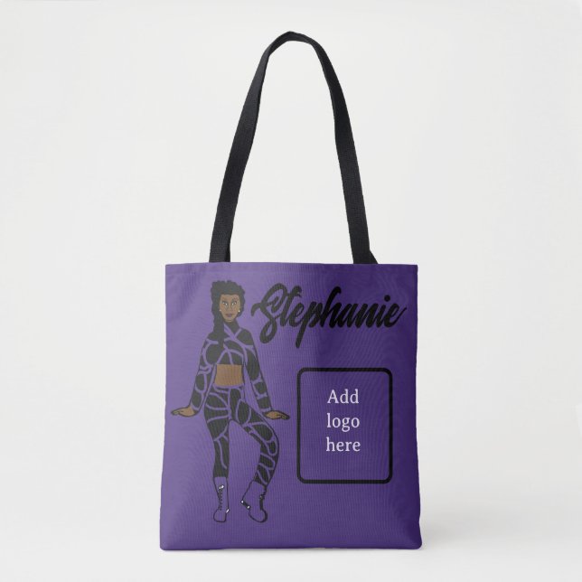 Personalised Dancer Tote ( Purple Black) (Front)