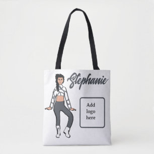 Personalised Dancer Tote ( Stone White) Bag