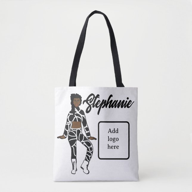 Personalised Dancer Tote ( White Black)) (Front)