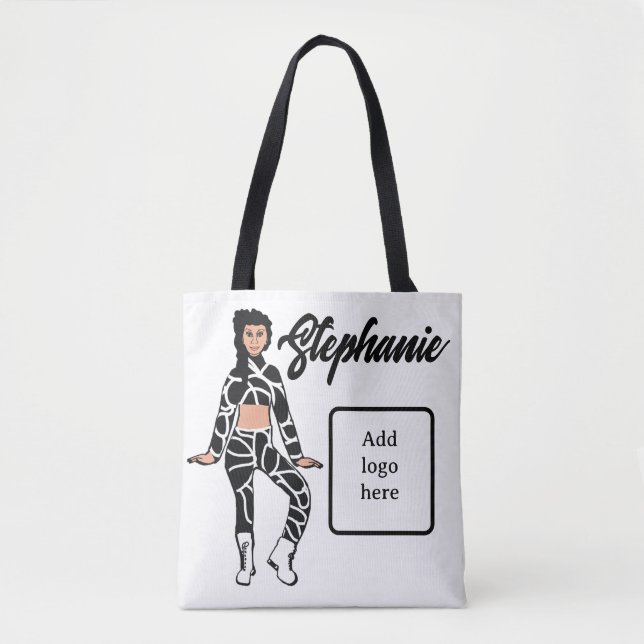 Personalised Dancer Tote ( White Black 2) (Front)