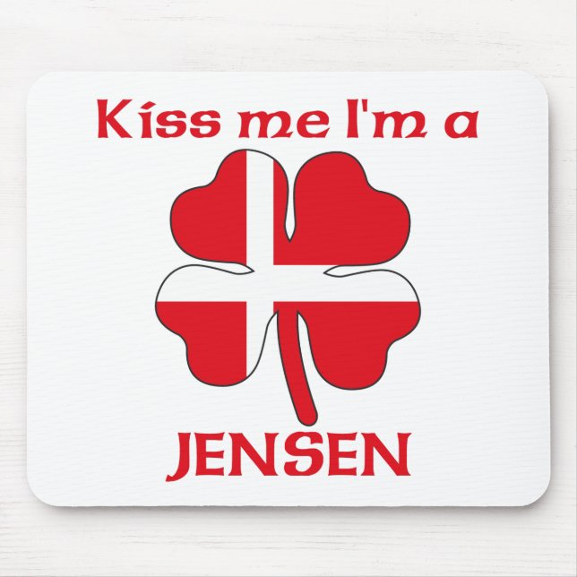 Personalised Danish Kiss Me I'm Jensen Mouse Pad (Front)