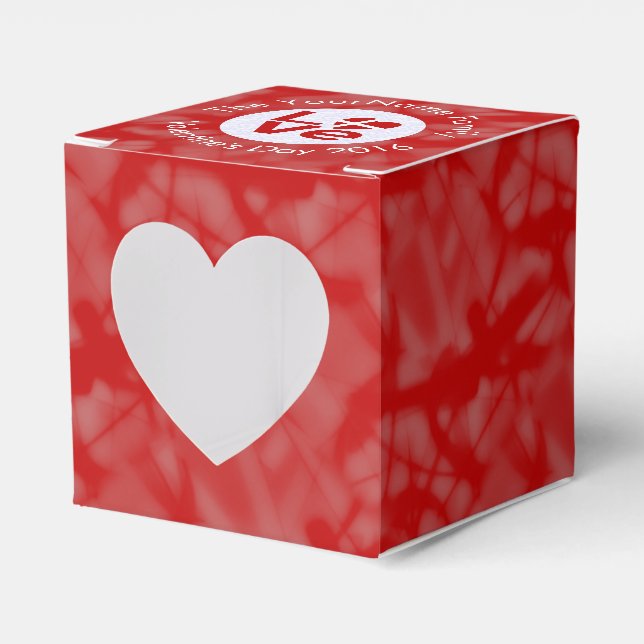 Personalised Danish Red LOVE Flag  Favour Box (Front Side)