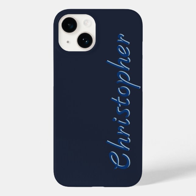 Personalised dark blue Radial Texture 15 Case-Mate iPhone Case (Back)