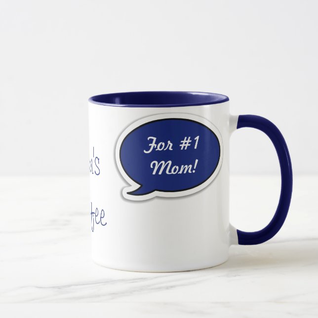 Personalised Dark Blue Speech Bubble Mug (Right)