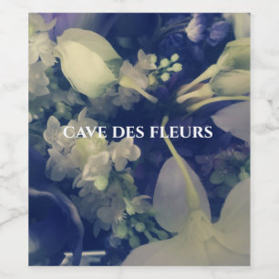 personalised dark flowers wine labels
