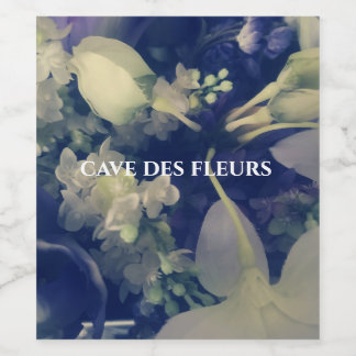 personalised dark flowers wine labels