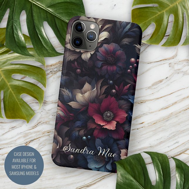 Personalised Dark Gothic Dahlia Floral Victorian Case-Mate iPhone Case (Creator Uploaded)