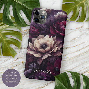 Personalised Dark Gothic Dahlia Floral Victorian Case-Mate iPhone Case