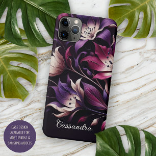 Personalised Dark Gothic Lilies Floral Victorian Case-Mate iPhone Case