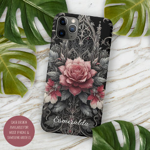 Personalised Dark Gothic Rose Floral Victorian Case-Mate iPhone Case