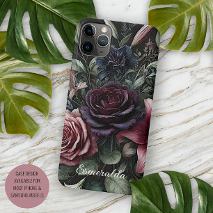 Personalised Dark Gothic Roses Floral Victorian Case-Mate iPhone Case