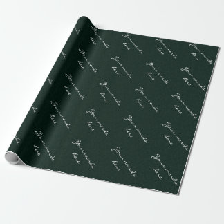 Personalised Dark Green Linen Wrapping Paper