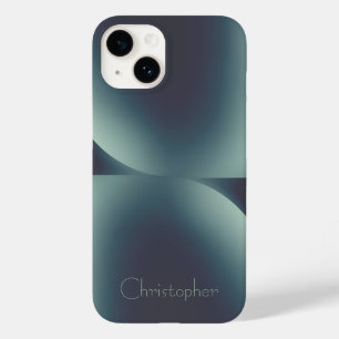 Personalised dark green Radial Texture iphone 15 Case-Mate iPhone 14 Case