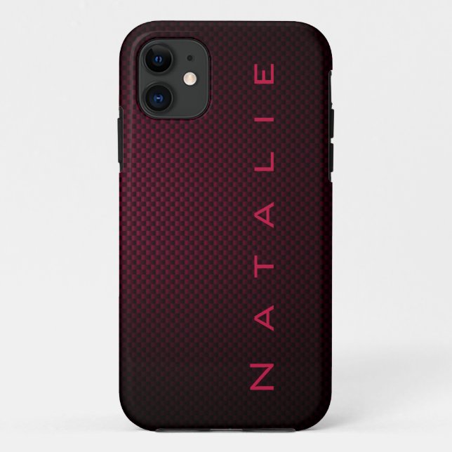 Personalised Dark Purple carbon fibre patterned Case-Mate iPhone Case (Back)