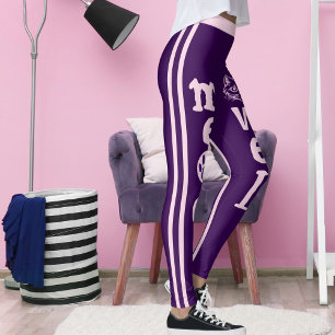 Personalised Dark Purple Pink Stripes Pet Cat  Leggings