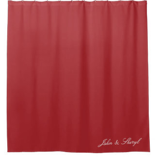 Personalised Dark Red Solid Colour Shower Curtain