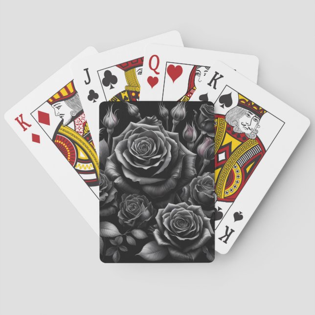 Personalised Dark Roses Playing Cards (Back)