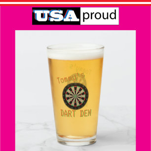 Personalised Dart Den Glass 🎯 Faux Tavern Club 