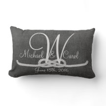 Personalised Dary Grey Monogram Family Pillow